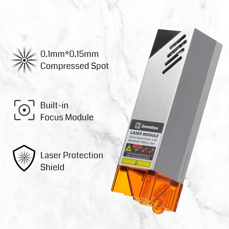 Genmitsu Laser Engraver Module, 5000mW Optical Power, 450nm Wavelength for Cubiko, 3018-PRO & 3018-PROVer, 3018-PROVer V2, 3020-PRO MAX, 3020-PRO MAX V2 CNC Machines - Image 5